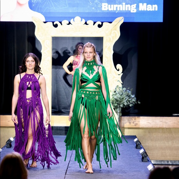 Handmade Macrame Crochet Dress Wings Festival Wear - Picture 10 of 16